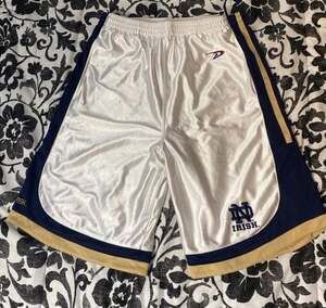 Pro Player Notre Dame Fighting Irish Basketball Shorts White Navy Gold Size M